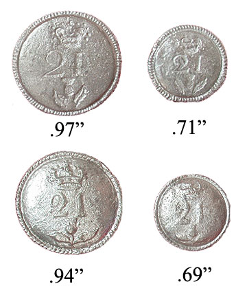 21st Regt Buttons